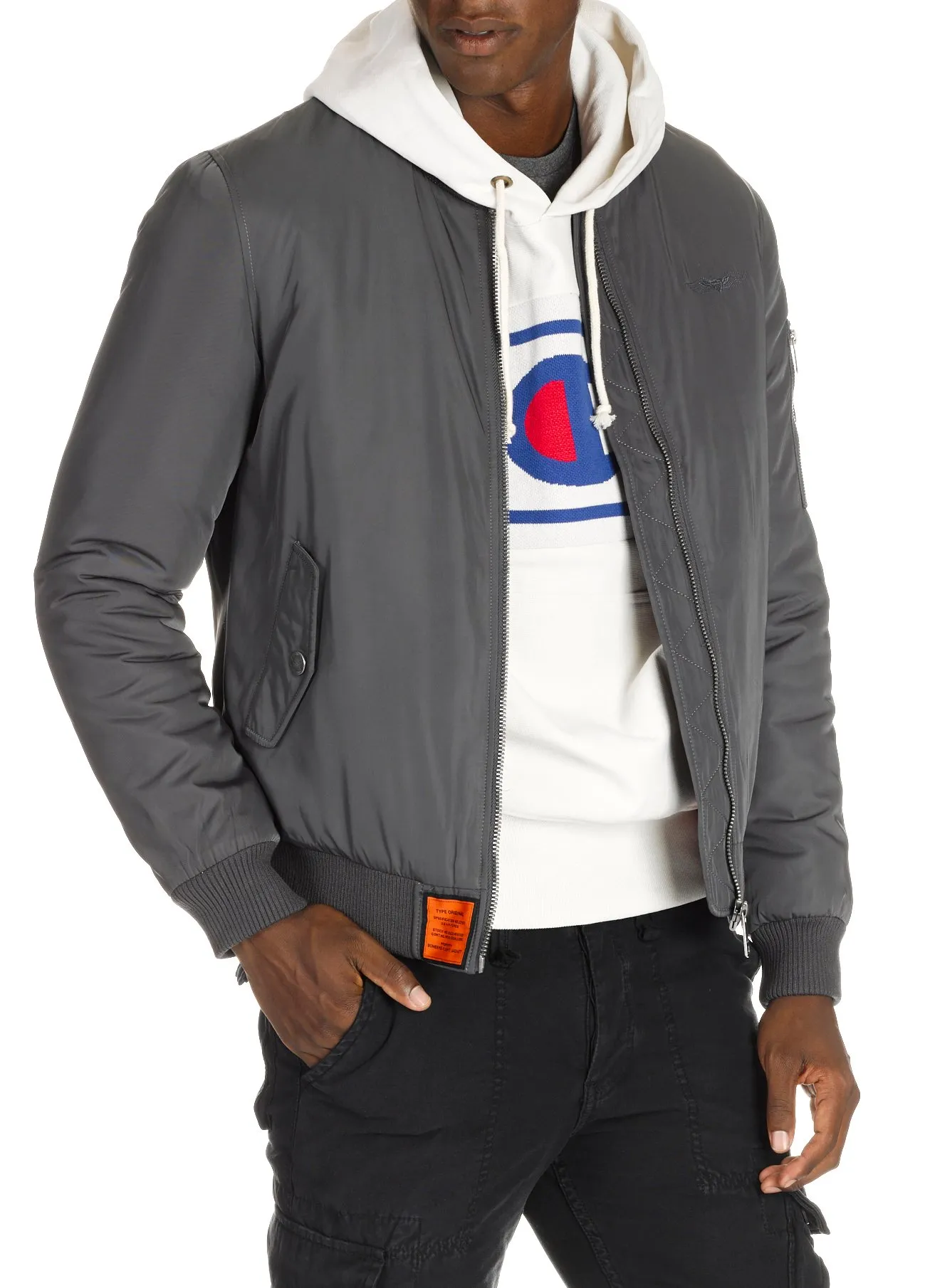  BOMBERS ORIGINAL   ORIGINAL - Bomber trapuntato con zip | Grigio