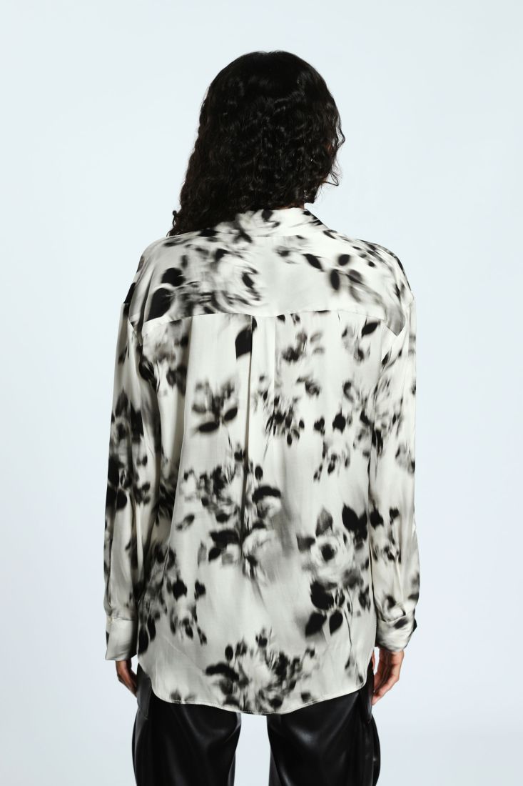 Camicia fantasia botanica con colletto classico