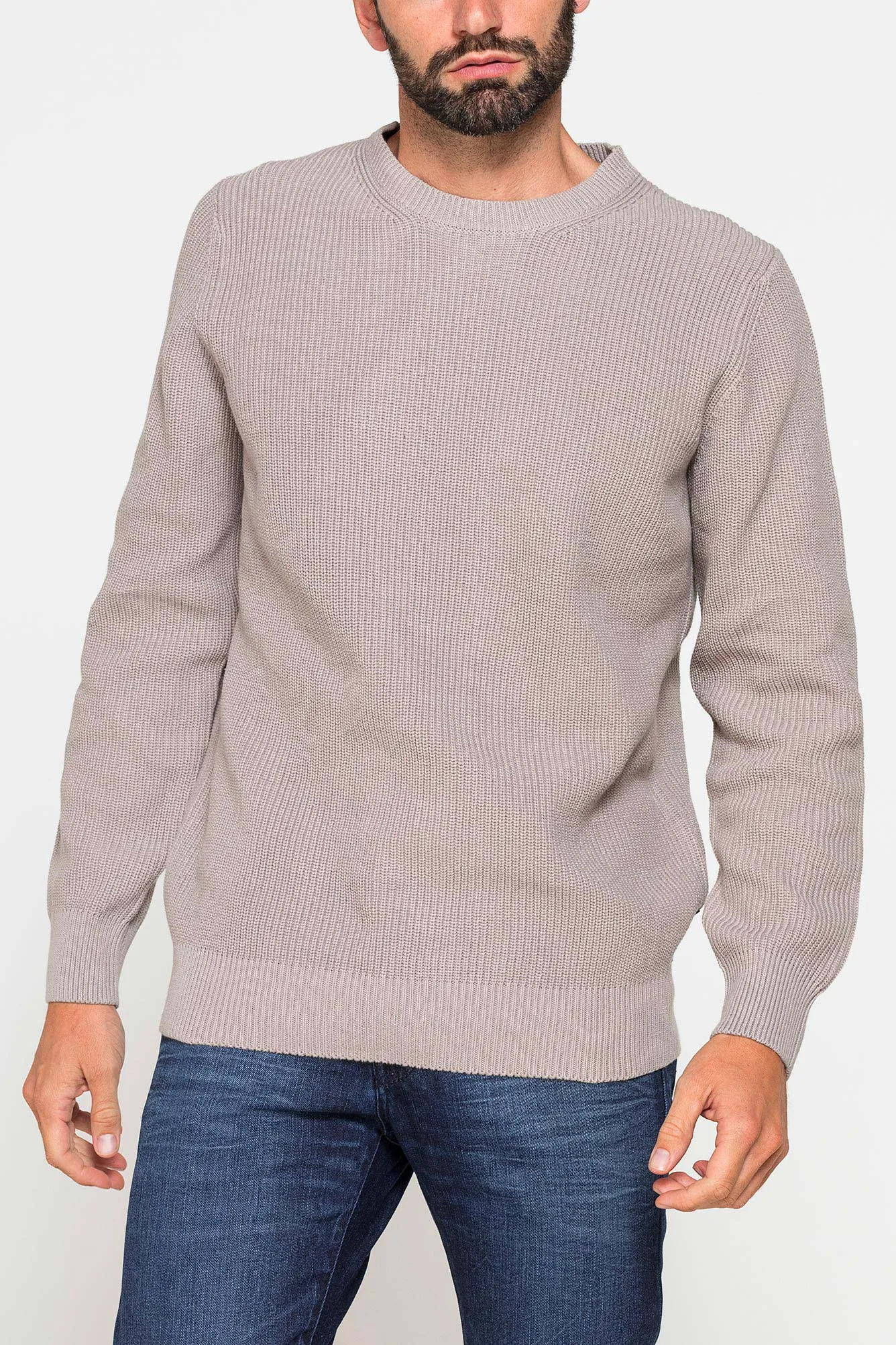 Carrera  ---------    ------------Maglione a costa inglese in cotone - Beige