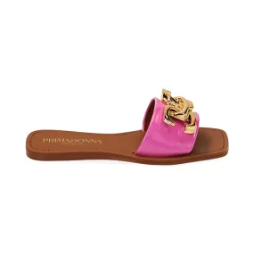 Ciabatte flat rosa in vernice