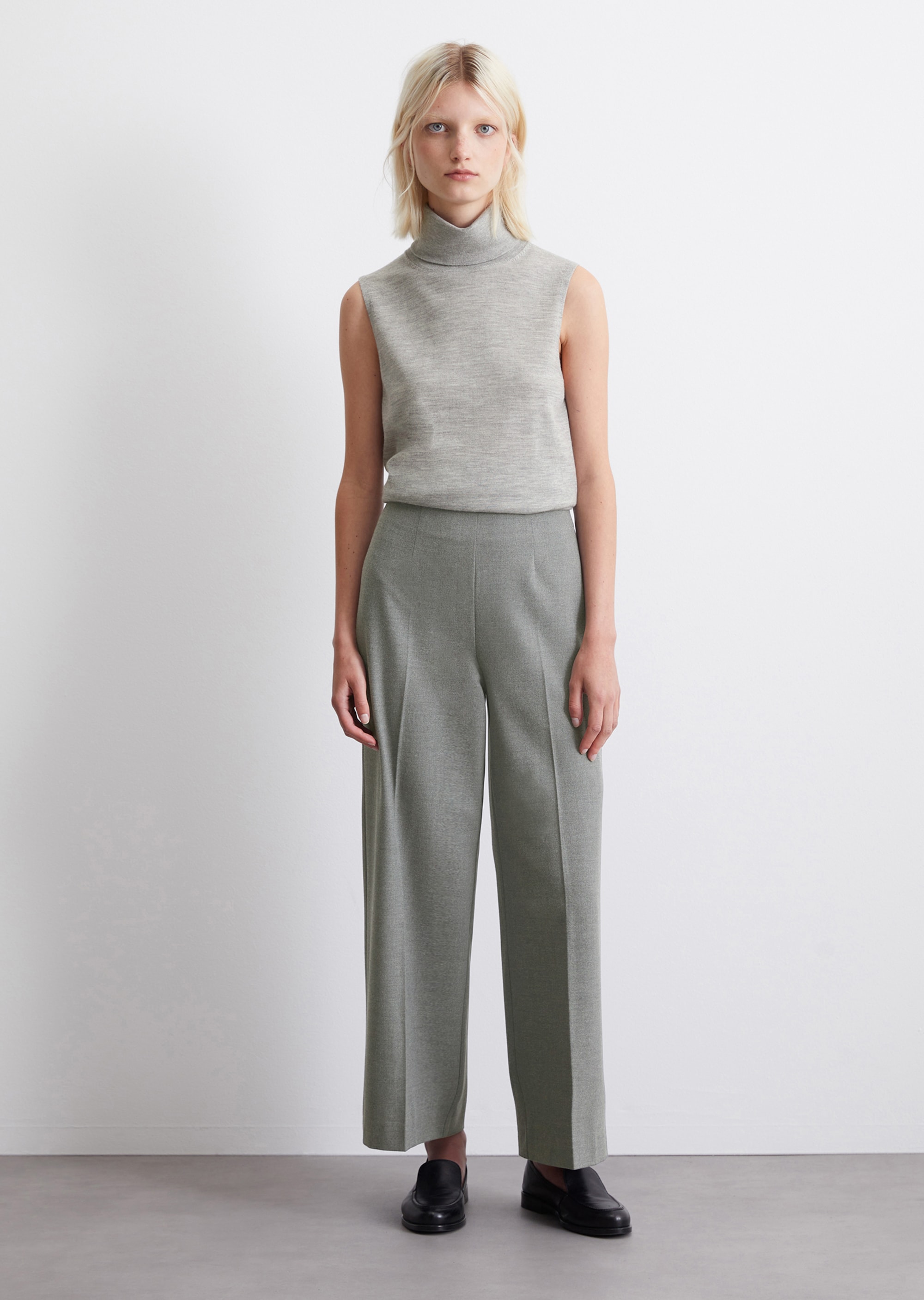 Culotte cropped in twill di flanella