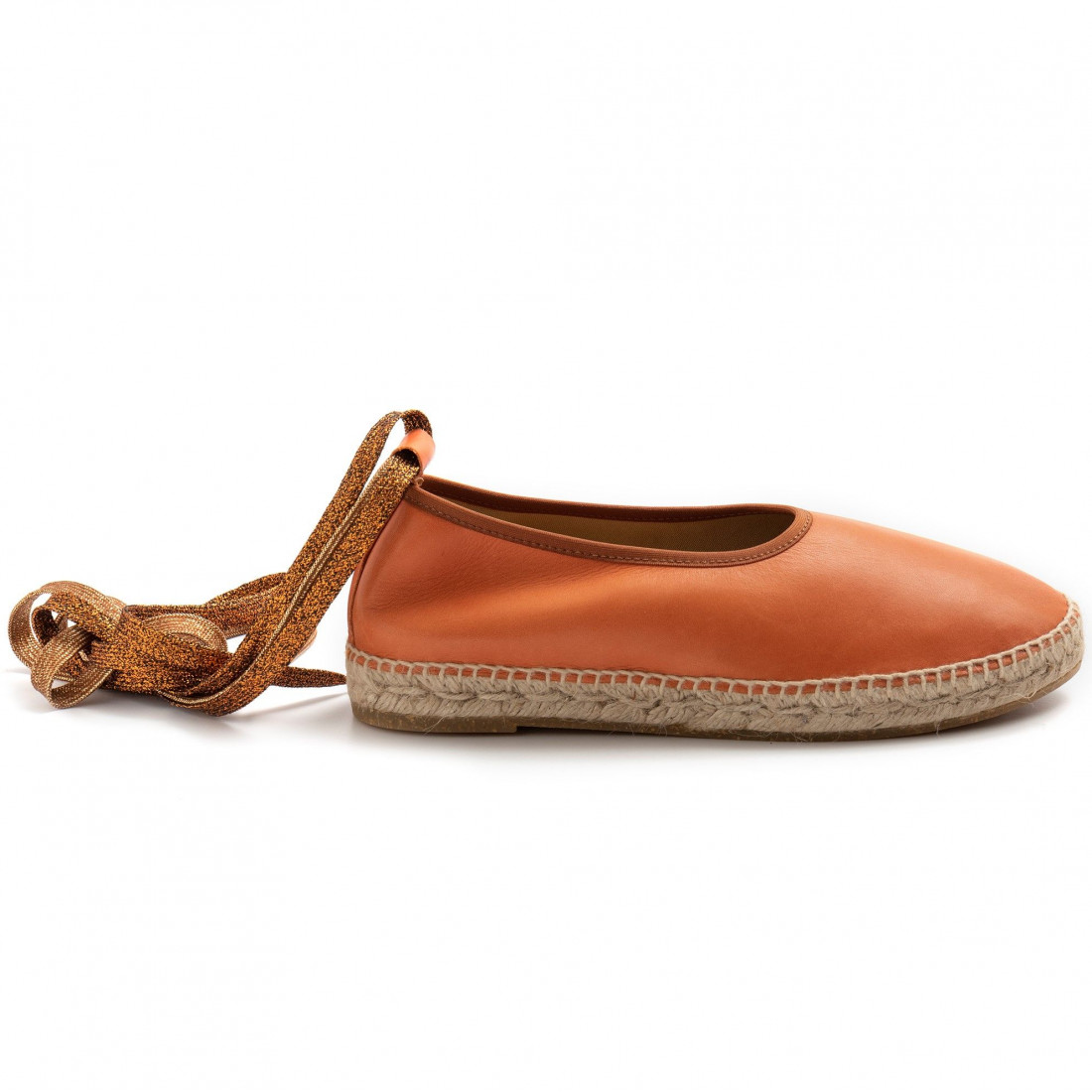 Espadrillas OA non-fashion in pelle arancione con lacci