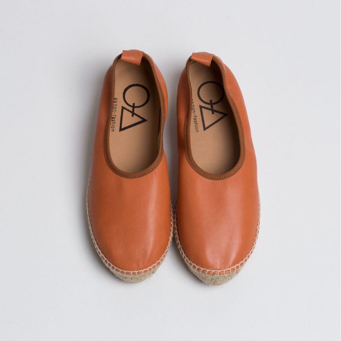 Espadrillas OA non-fashion in pelle arancione con lacci