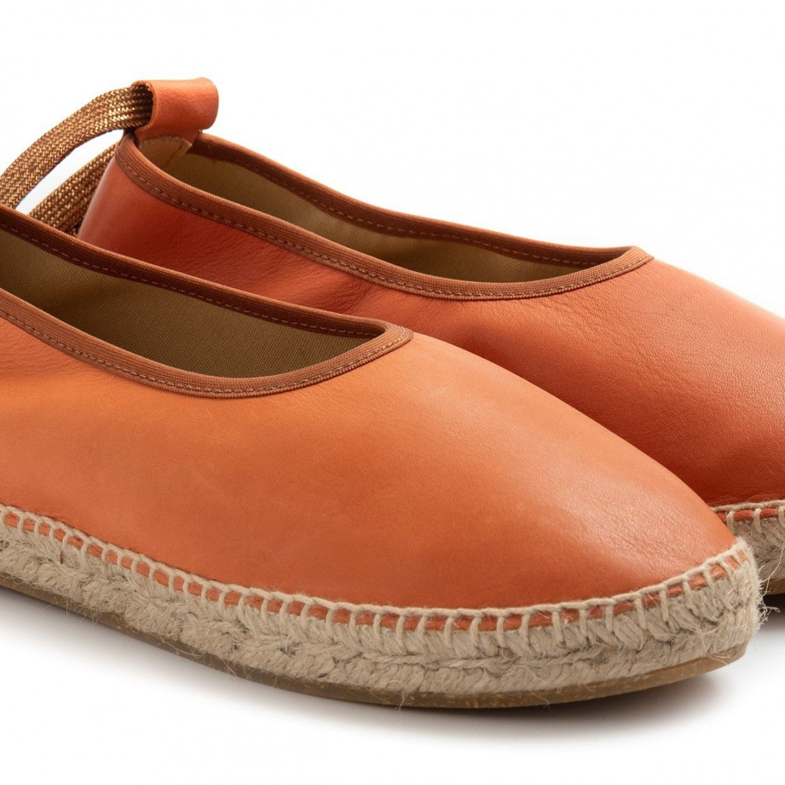 Espadrillas OA non-fashion in pelle arancione con lacci