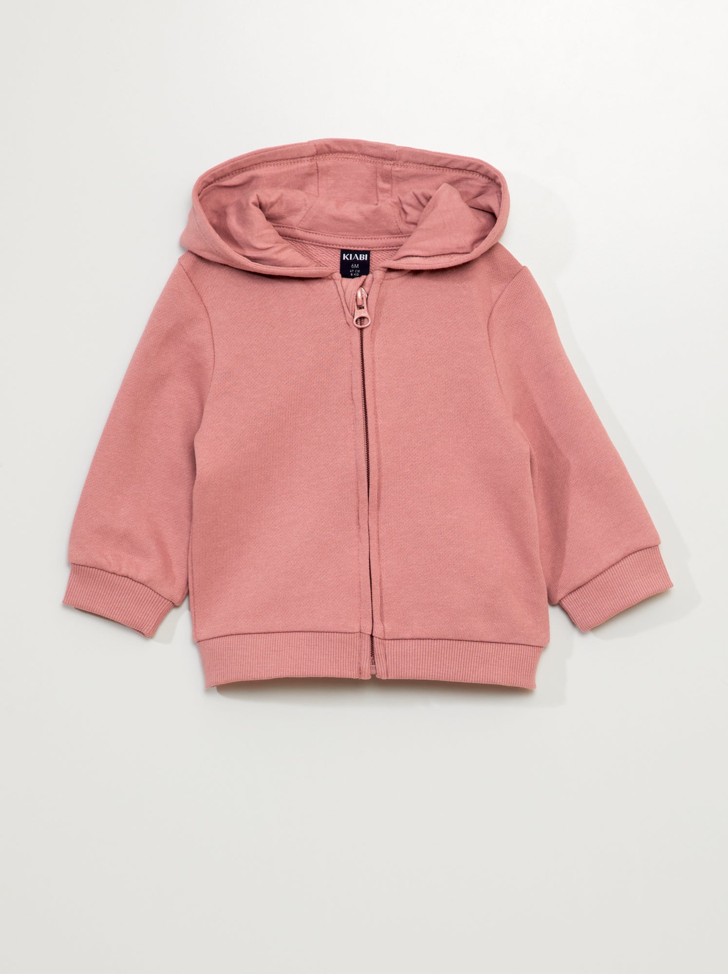 Felpa in tessuto felpato con cappuccio - ROSA