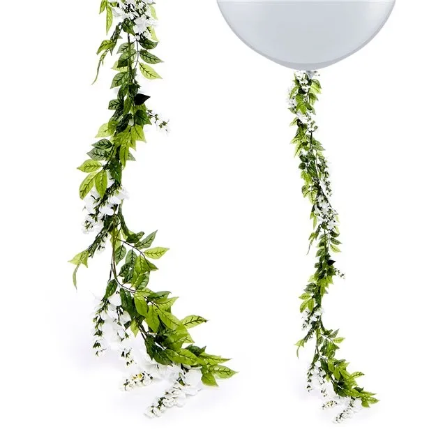 Ghirlanda di fiori bianco glicine 2.1m