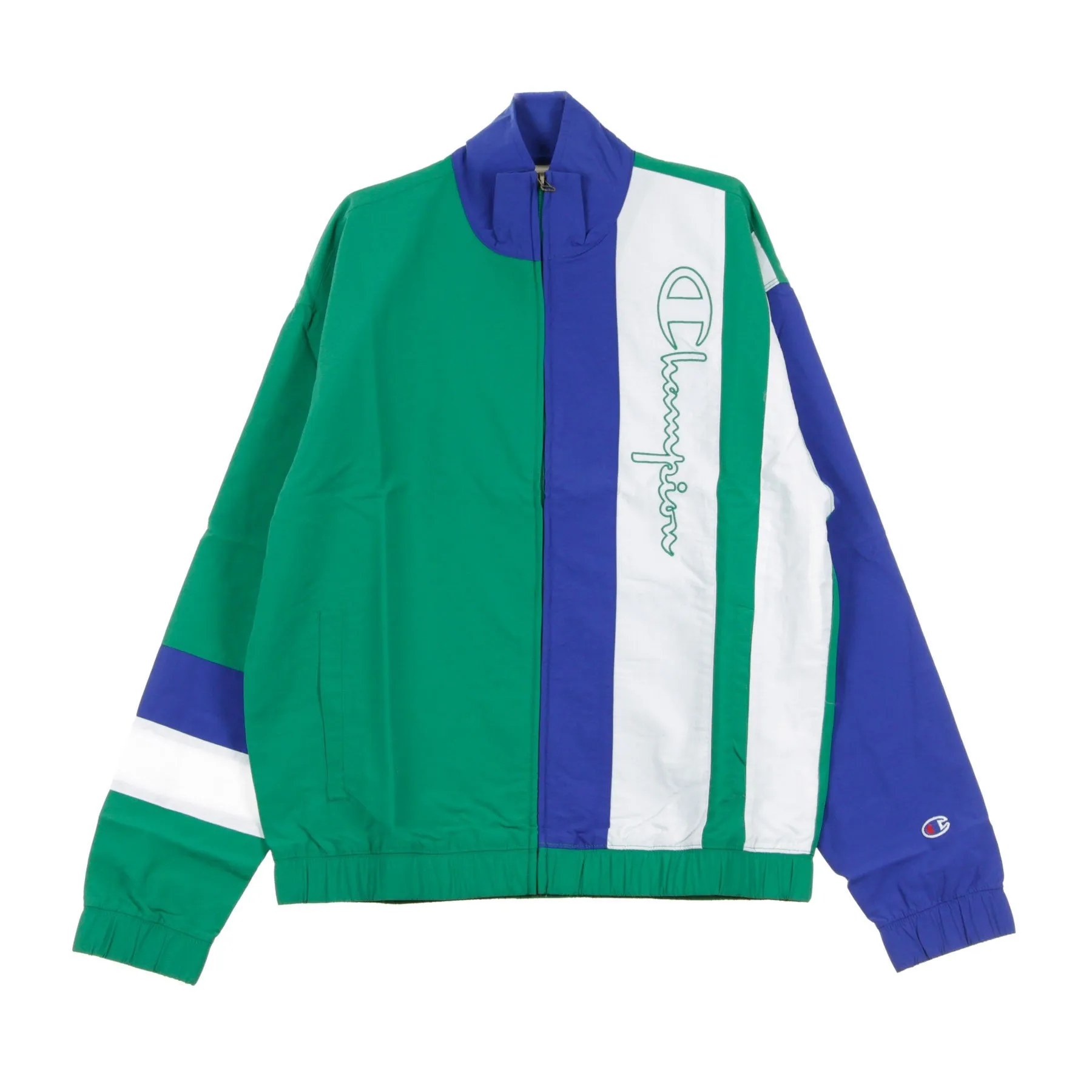 Giacca a Vento Uomo Full Zip Top Green/blue/white