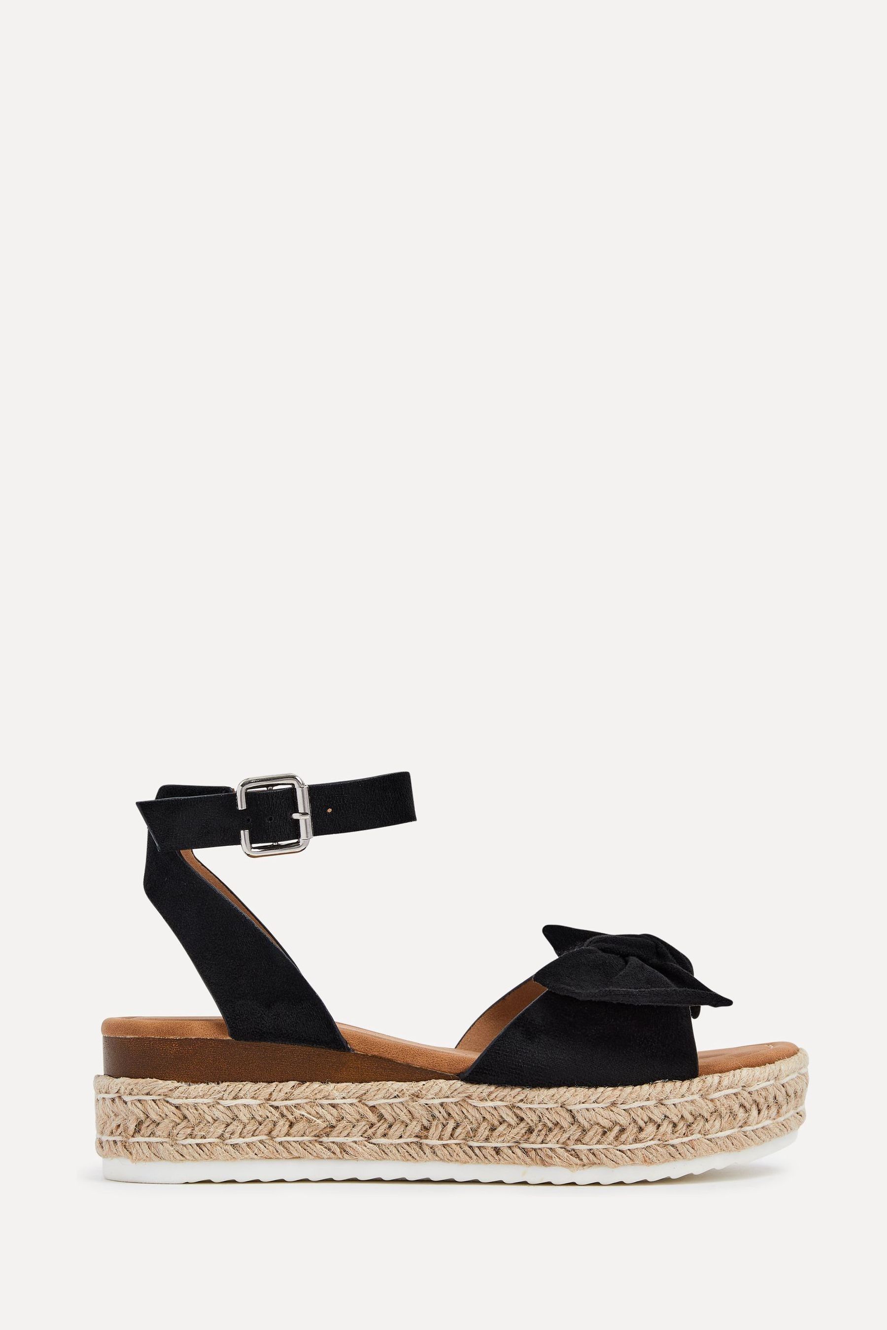Linzi - Zeppe Fiocco con zeppa e zeppa d'ispirazione espadrillas