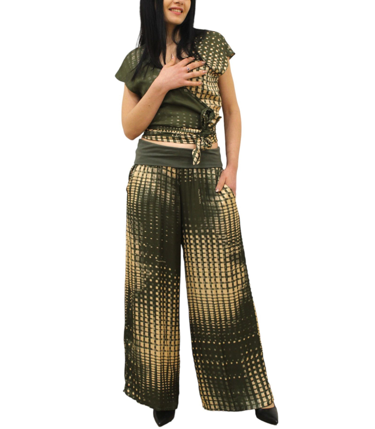 Manila Grace Donna Pantaloni  Crop Con Baschina