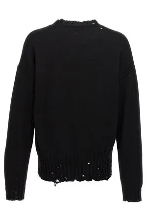 MARNI Abbigliamento,Maglieria Maglione Twisted in cotone nero 