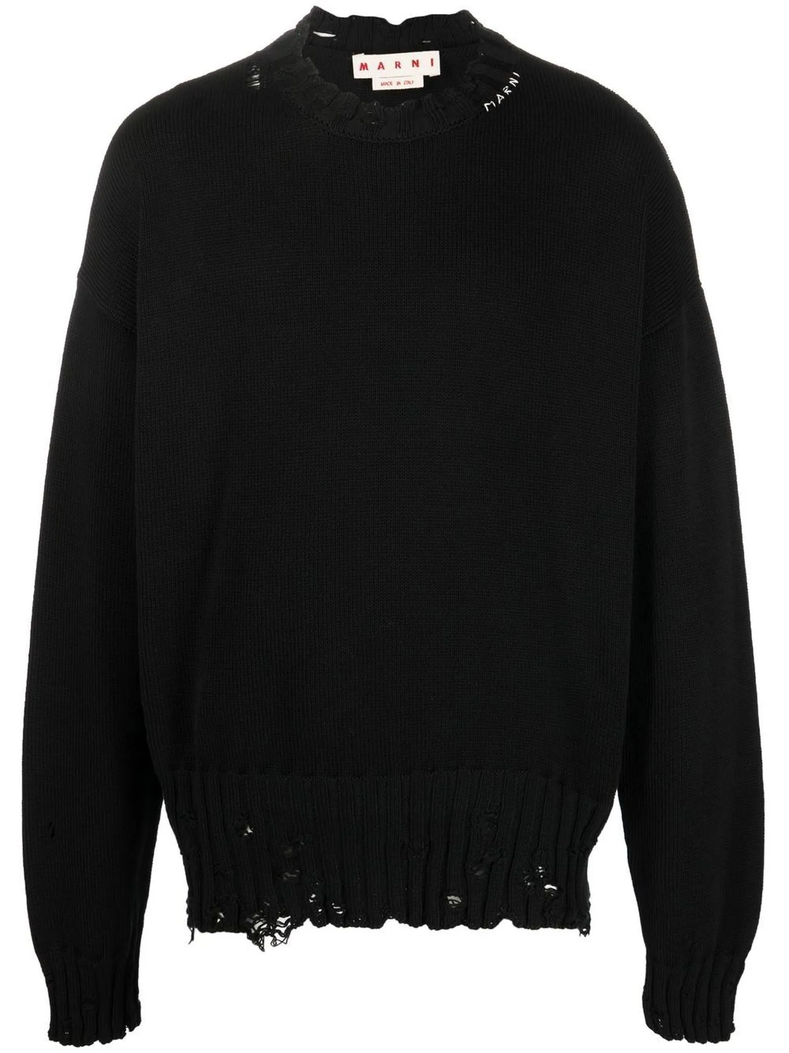 MARNI Abbigliamento,Maglieria Maglione Twisted in cotone nero 