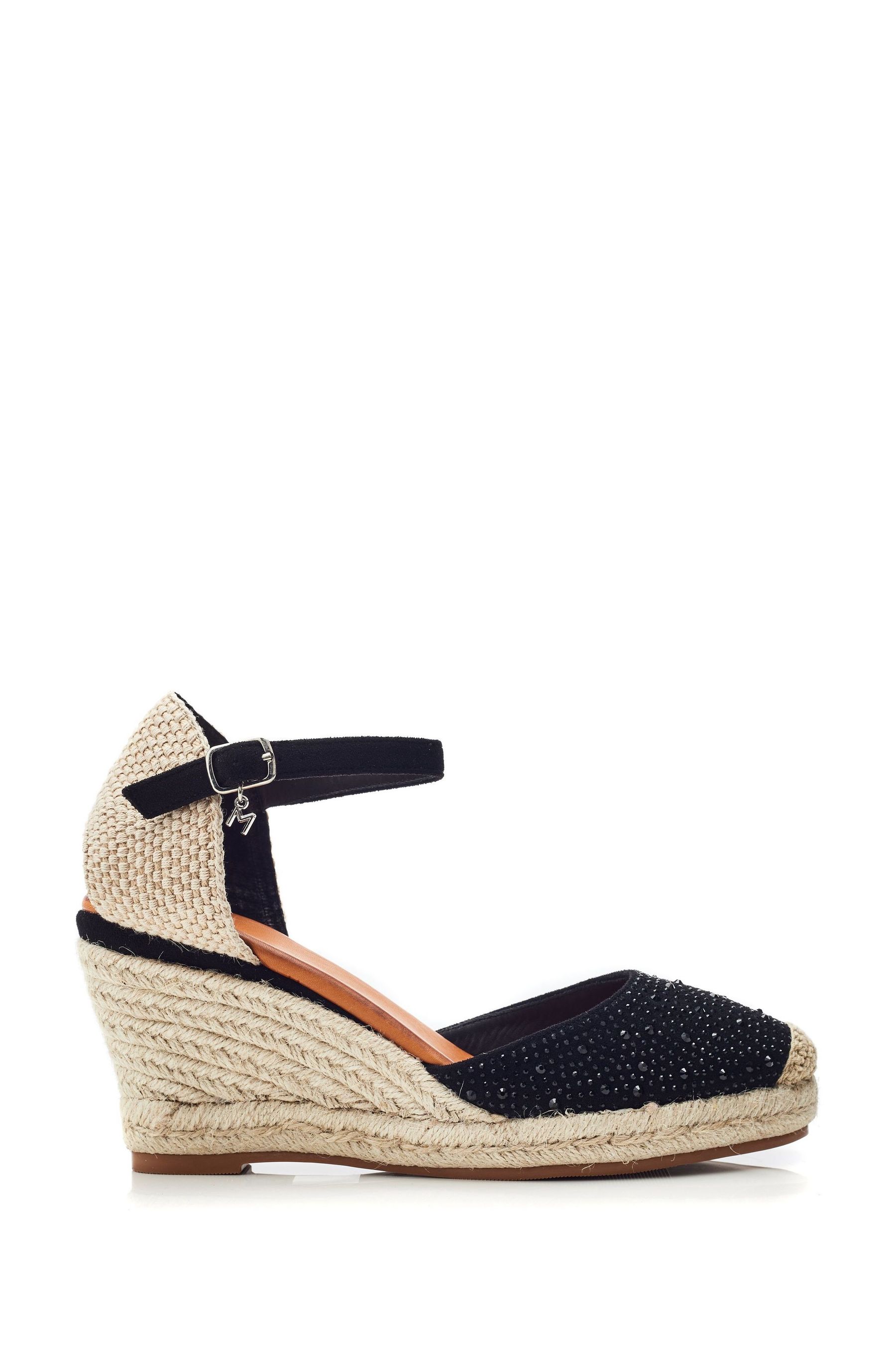 Moda in Pelle - Willo Glitz - Nero espadrillas sfumata - Zeppe