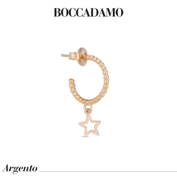Mono orecchino pallinato placcato oro giallo con stella    