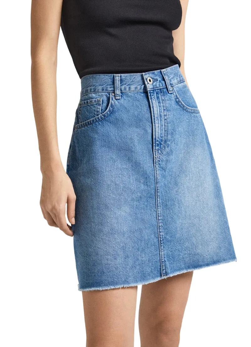 Pepe Jeans minigonna da donna in denim HW PL901124MN9 blu medio