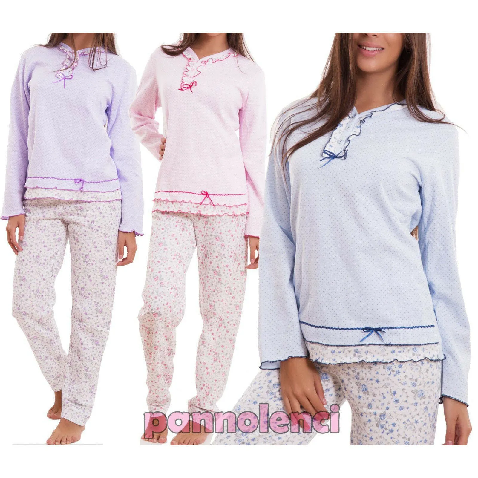 Pigiama donna fiori felpa 8222-MOD