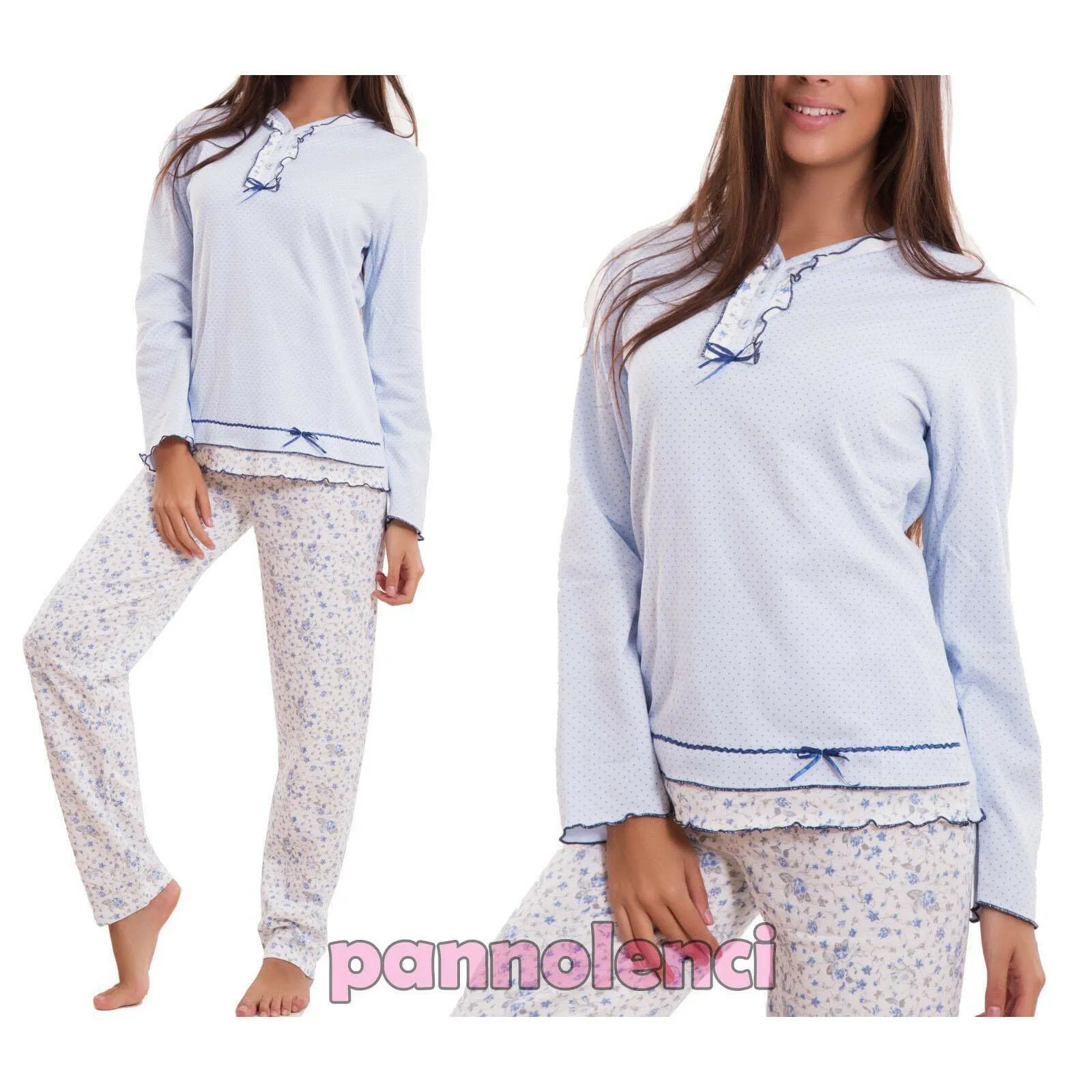 Pigiama donna fiori felpa 8222-MOD