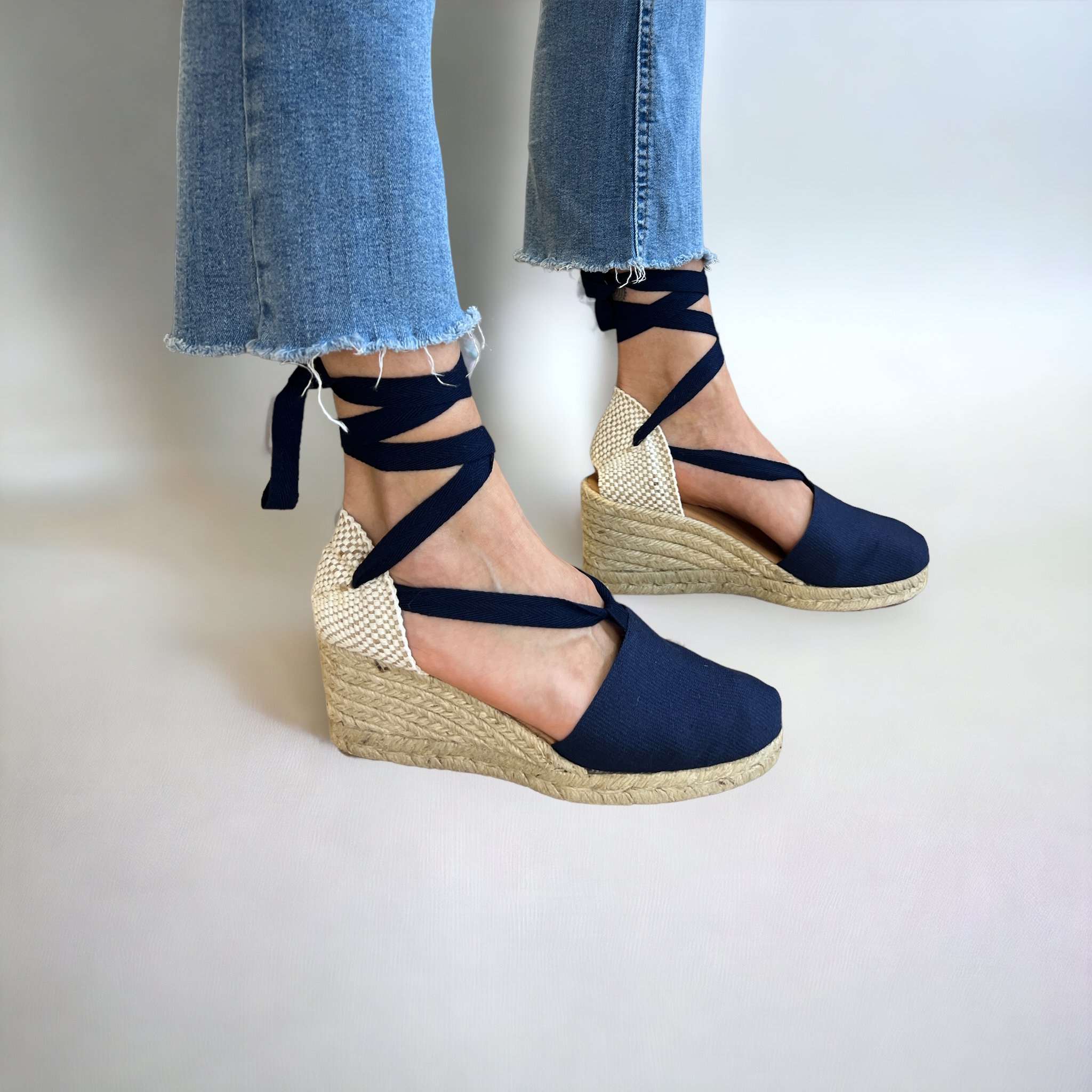 Pinaz espadrillas in tela con zeppa corda vari colori