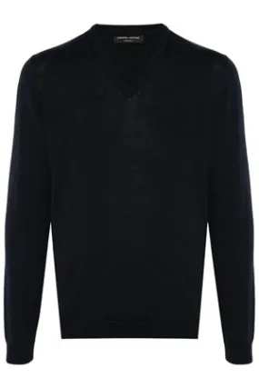 ROBERTO COLLINA Abbigliamento,Maglieria Maglione pesante lana merino blu 