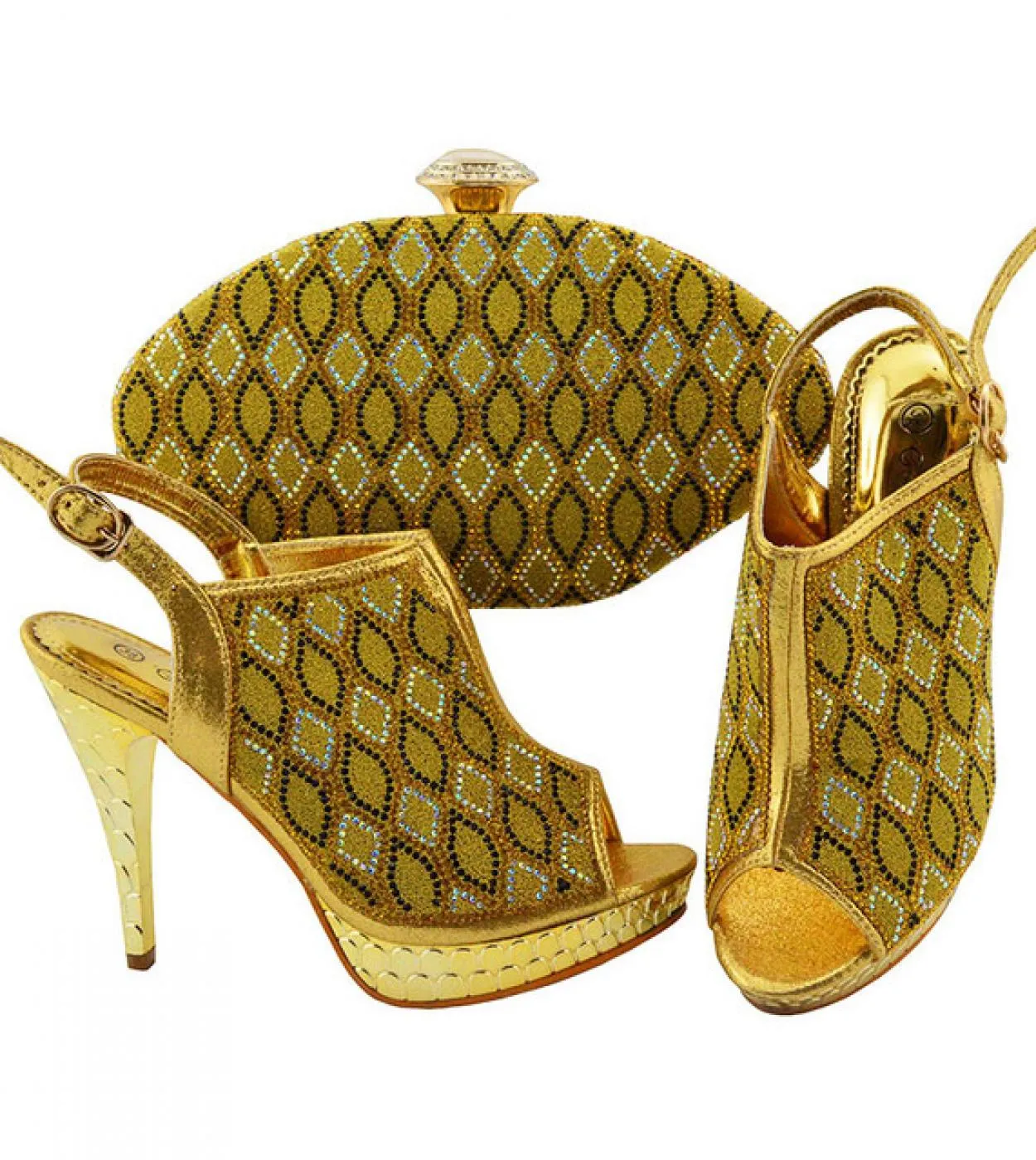 Scarpe da sposa africane di alta qualità da donna di design italiano di vendita calda Set di borse abbinate in pompe di colore v