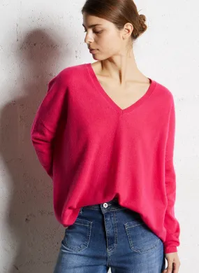  SUD EXPRESS   MONJOE - Maglione collo a V in cachemire | Rosa